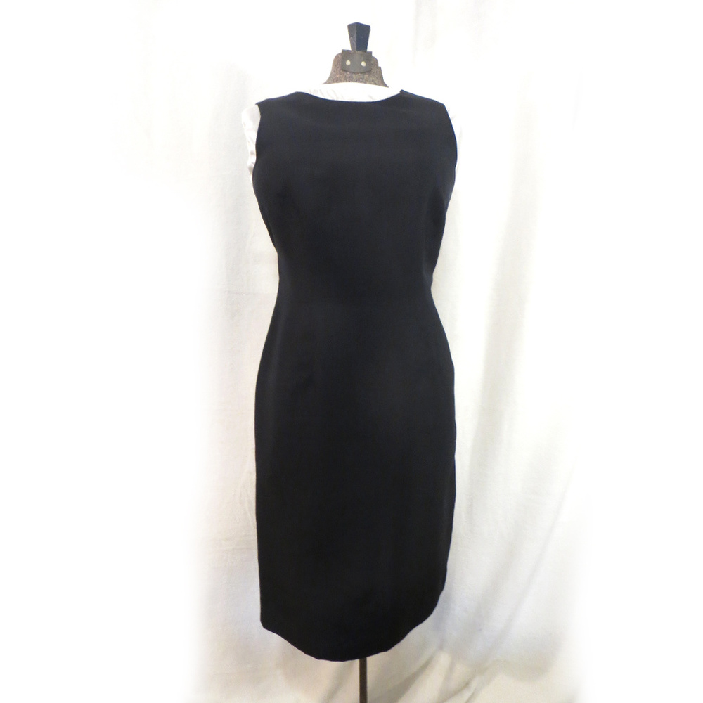 Donna Morgan Black Silk Sleeveless Sheath Dress